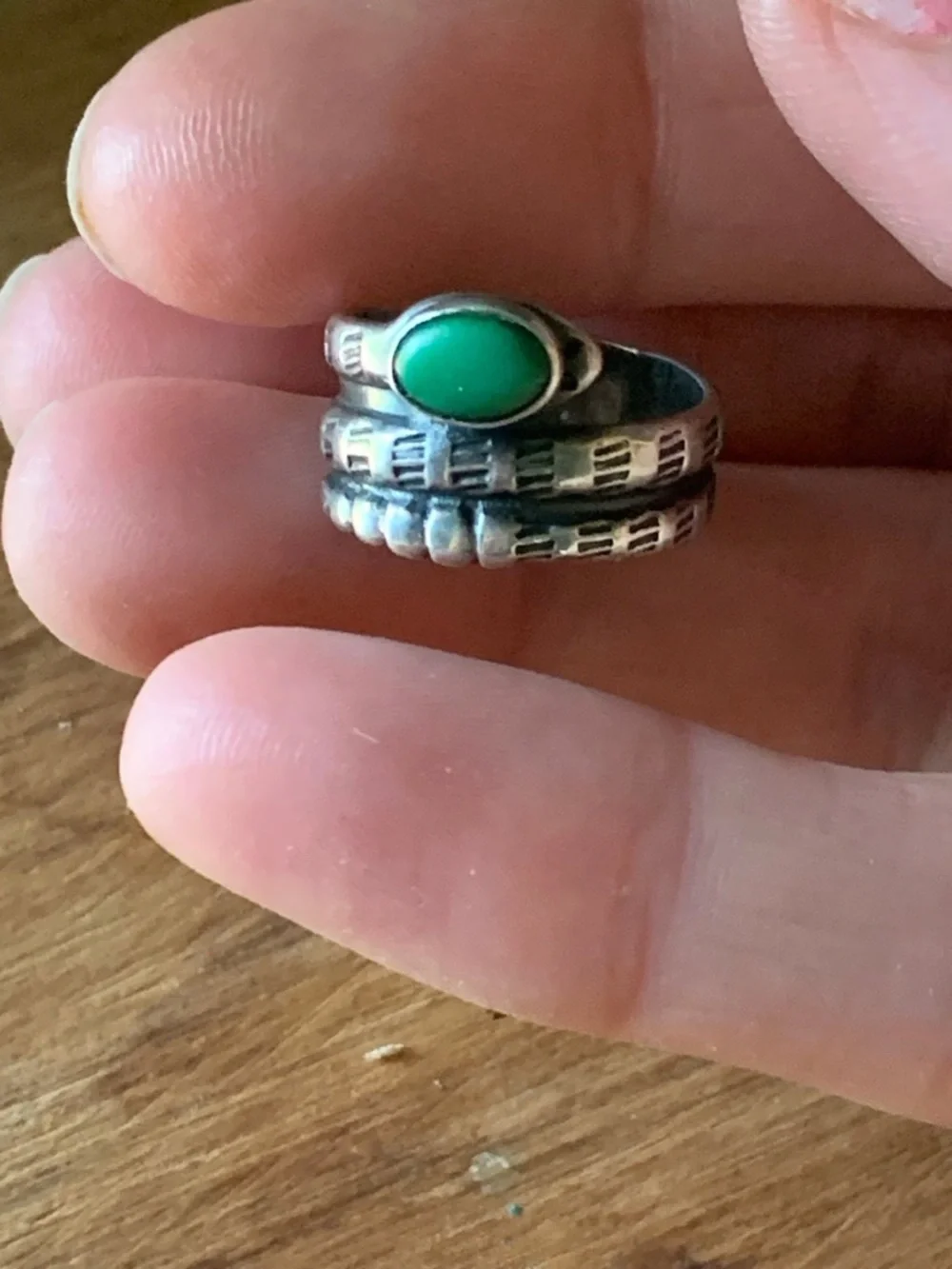 Set of 4 Turquoise, onyx sterling silver vintage rings